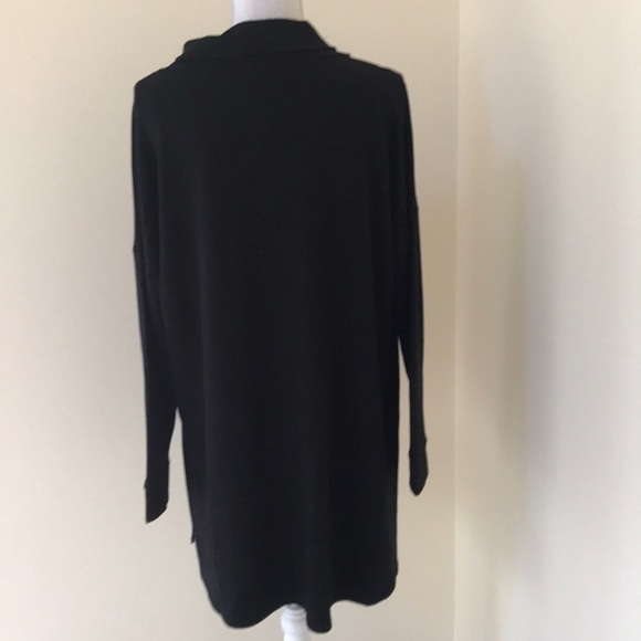 NWT! EILEEN Fisher Size L black turtle neck tunic top - Picture 4 of 8